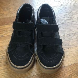 Black Vans, velcro, suede, size 12.5.
